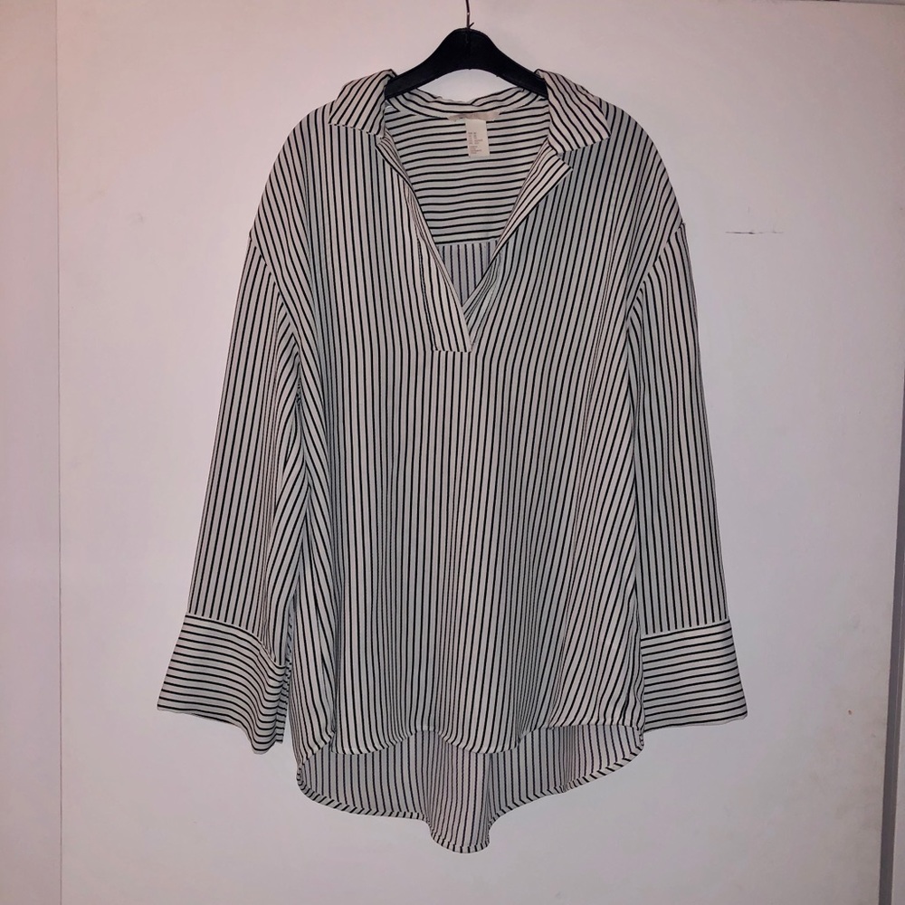 Oversized boyfriend pinstripe blouse